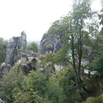 Sachsen Sächsische Schweiz Malerweg Blick auf die Bastei