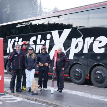 KitzSki setzt auf nachhaltigen Wintersport - Umweltfreundlich mit dem KitzSkiXpress ins Skigebiet, Pistenraupe fährt mit Wasserstoff - (c) Elisabeth Laiminger