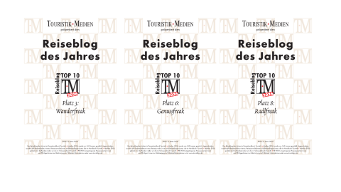Ups, they did it again! Im vierten aufeinanderfolgenden Jahr wurden unsere 3 Freaks von einer Fachjury unter die TopTen der deutschsprachigen Reiseblogs gewählt - (c) Touristik-PR